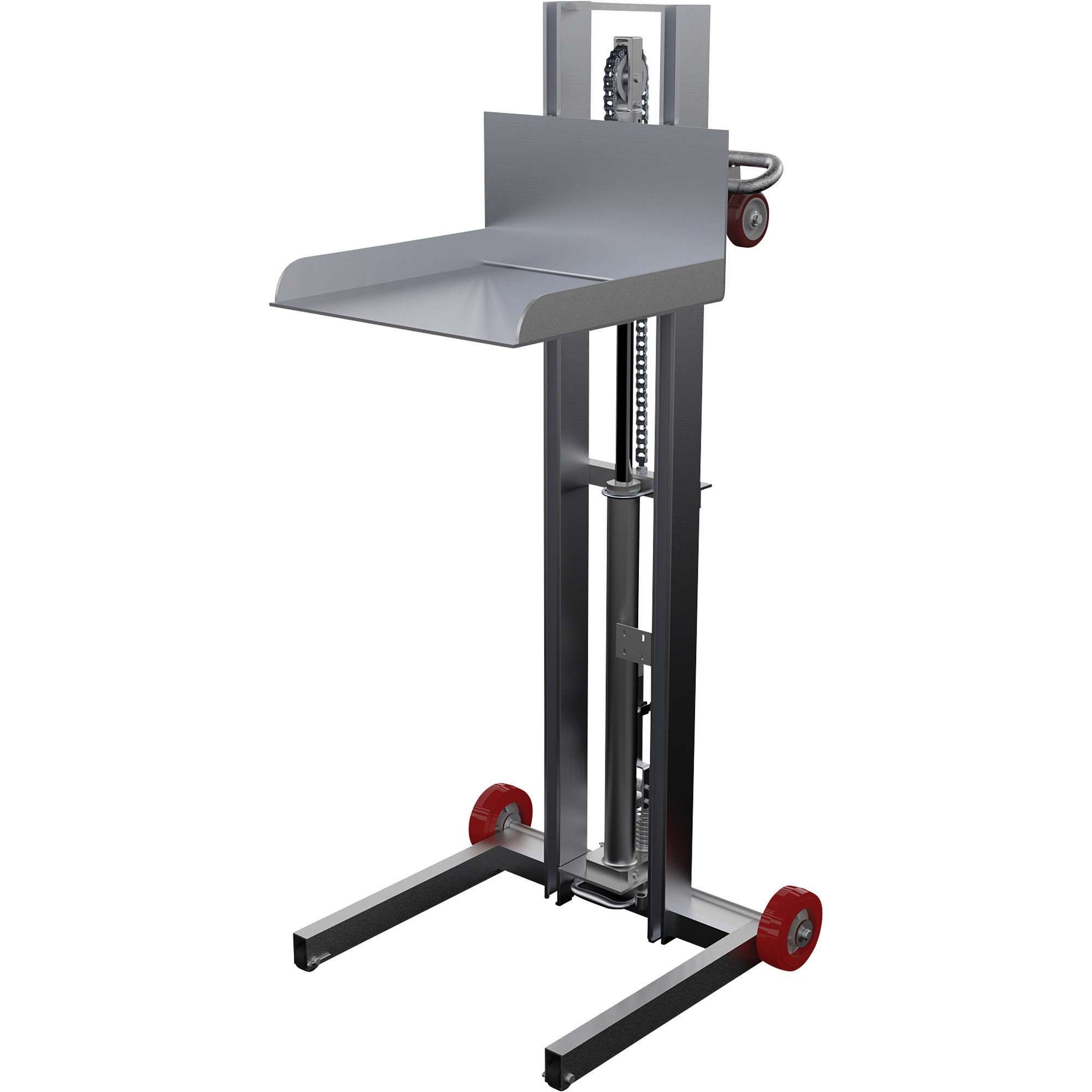 Vestil Aluminum Low-Profile Lite Load Lift with Foot Pump, 20in.L x 19 1/2in.W, Model# ALLPH-500-FW